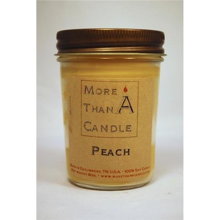 MORE THAN A CANDLE More Than A Candle PCH8J 8 oz Jelly Jar Soy Candle; Peach PCH8J